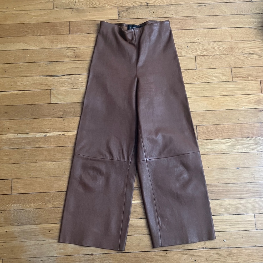 By Malene Birger Paqia Tan Leather Culottes